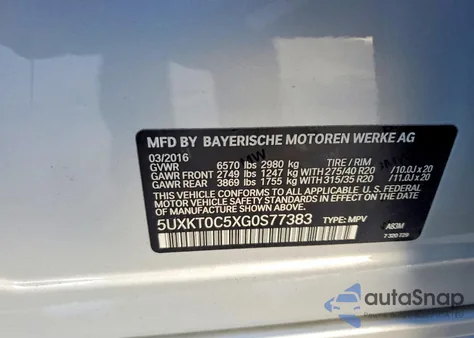 2016 BMW X5 Xdr40E from USA, damaged, VIN 5UXKT0C5XG0S77383